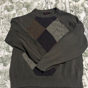 Men's Argyle Sweater - Olive and Brown